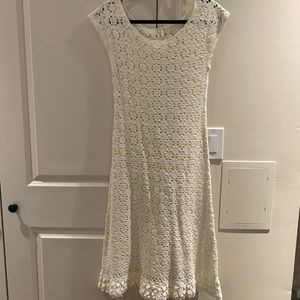Anthropologie White crochet dress